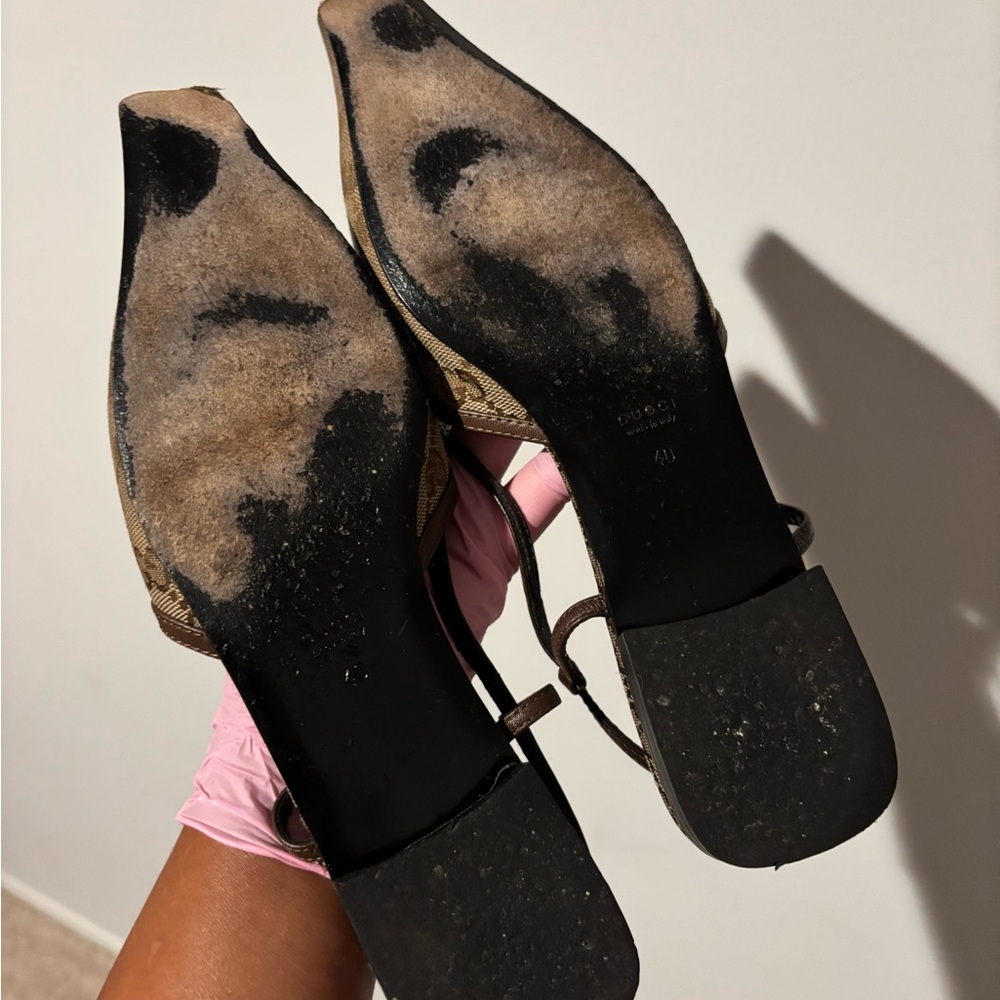 Gucci GG Monogram Slingback Flats - Picture 13 of 13